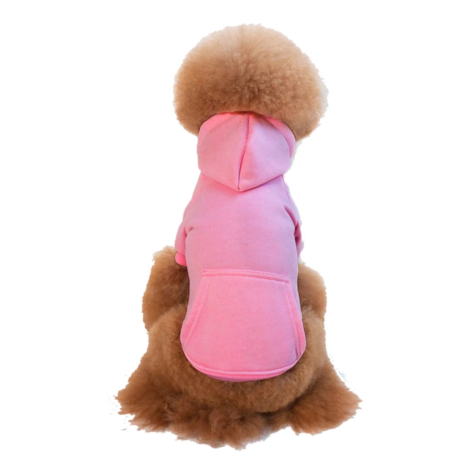 Fleece dog coat with hood for small and medium dogs, available in multiple colours and sizes XXS to XXL