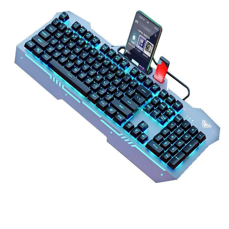Black and white wired keyboard mouse headset bundle for desktop computer setups