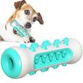 Natural rubber dog toothbrush chew toy in blue colour for dental cleaning, 15cm long.