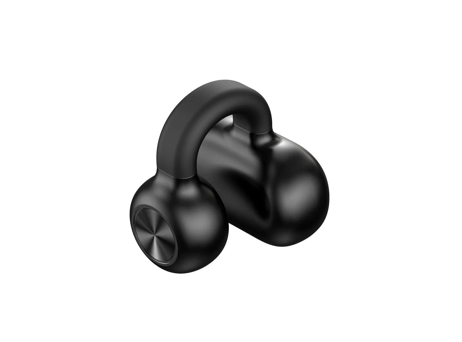 Black clip-on bone conduction wireless Bluetooth earphones for exercise