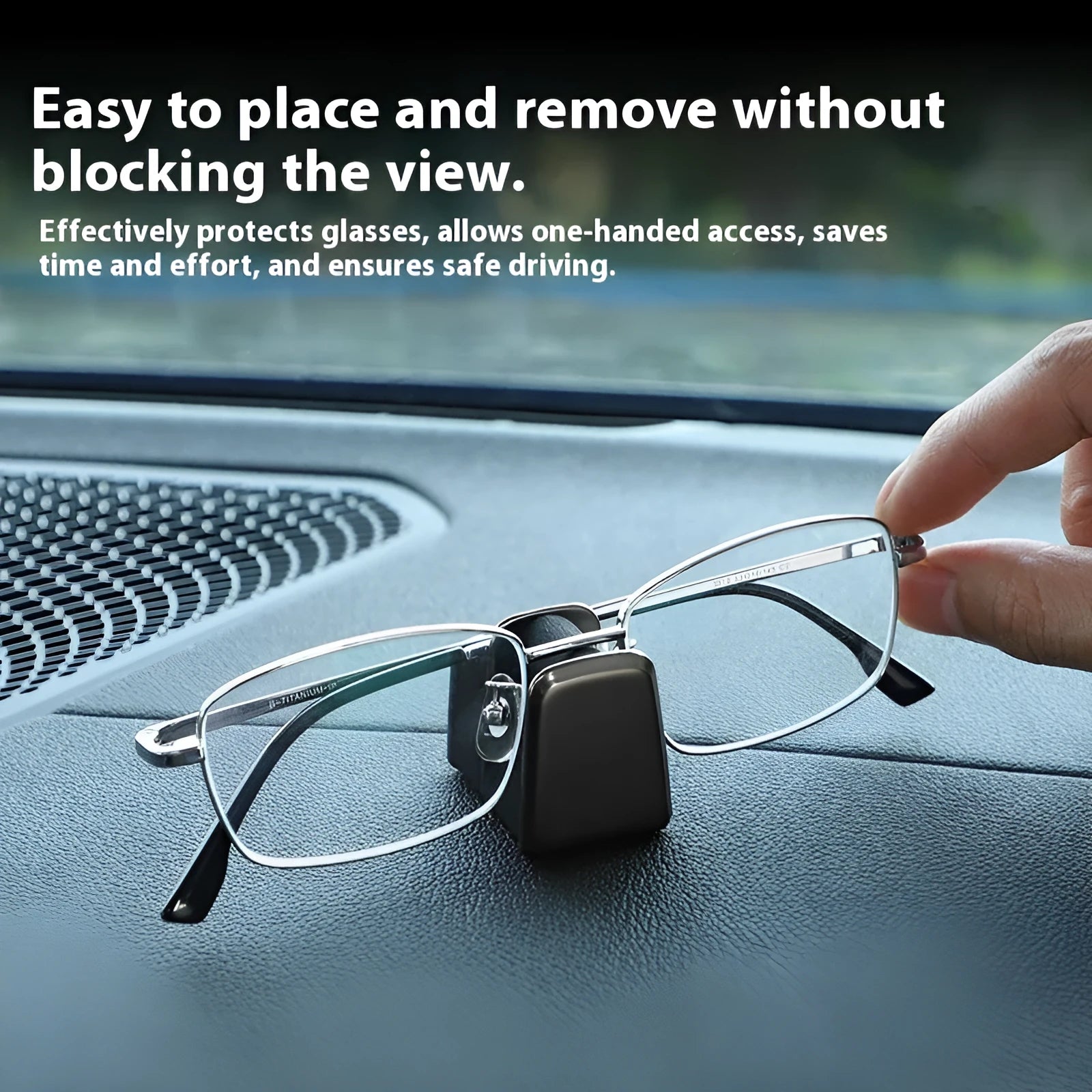 Zinc alloy leather car dashboard glasses clip in green, black, grey, or red