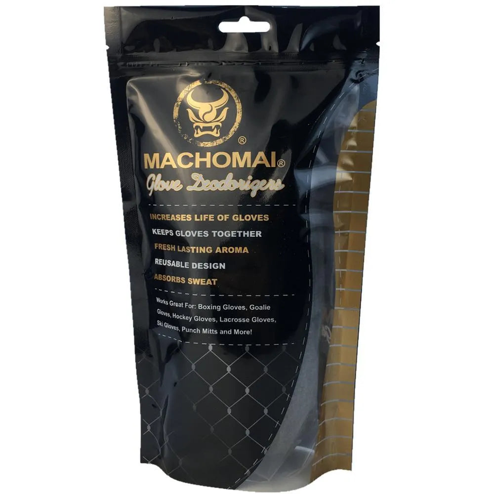 Moistureproof storage bag for boxing gloves with flannelette lining and absorbent pad in lavender scent