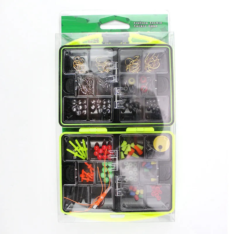 Upgraded rock fishing accessory box containing 184 pieces of tackle across 24 types for sea fishing.