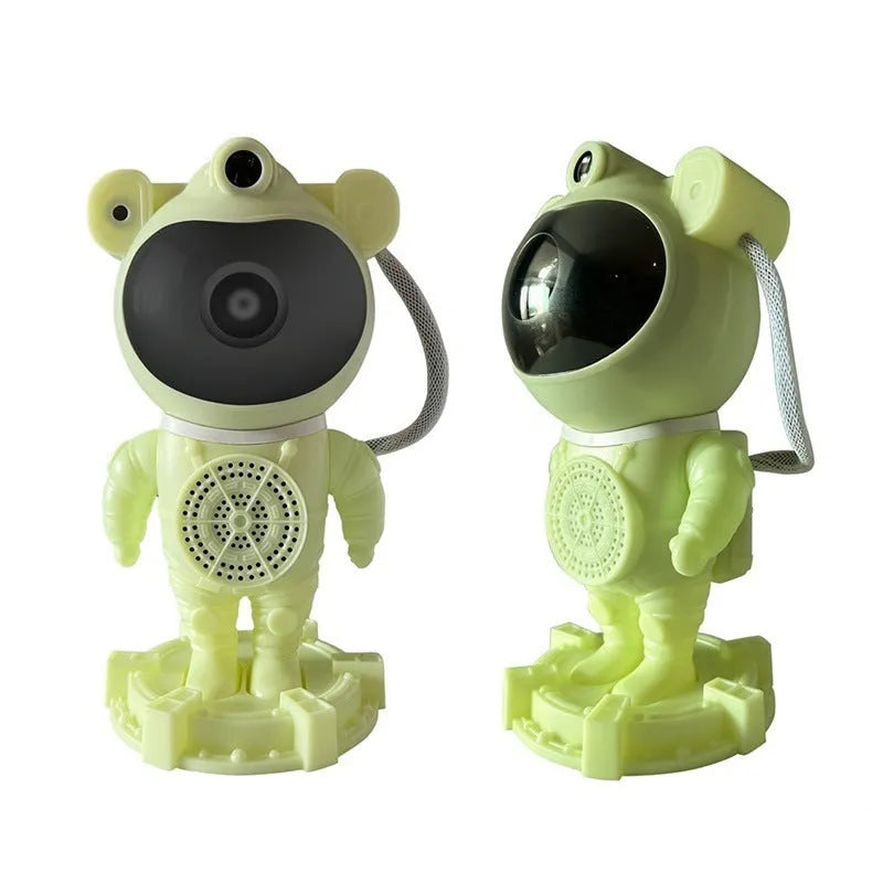 Bluetooth astronaut starry sky projection lamp in white with star projection effect