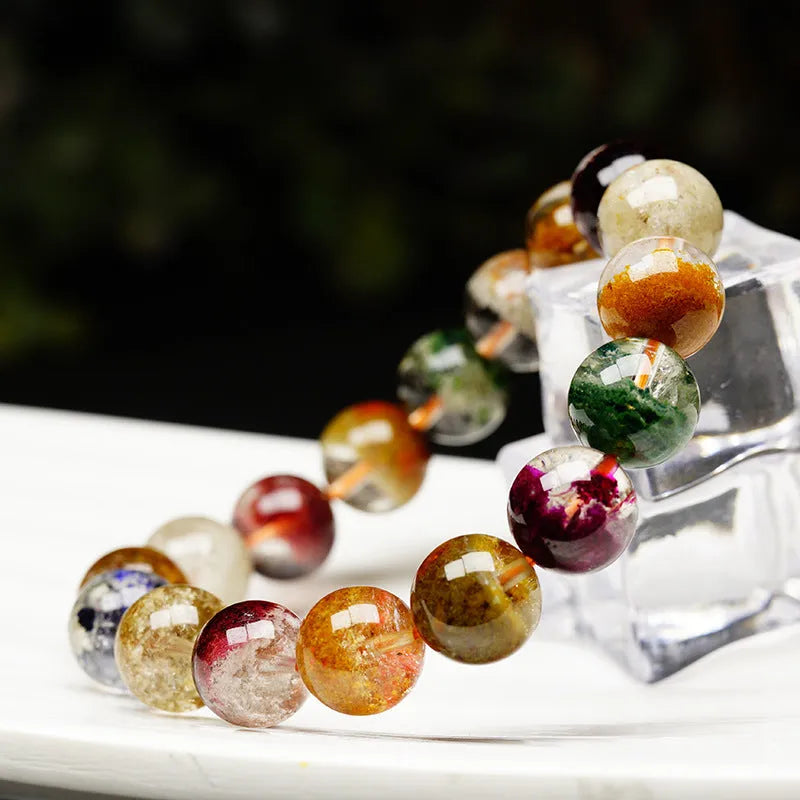 10mm ghost cornucopia crystal bracelet with ethnic style design and natural four seasons colours