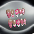 French style lily fluid ice flower three-dimensional plastic nail art tips with almond wearable design
