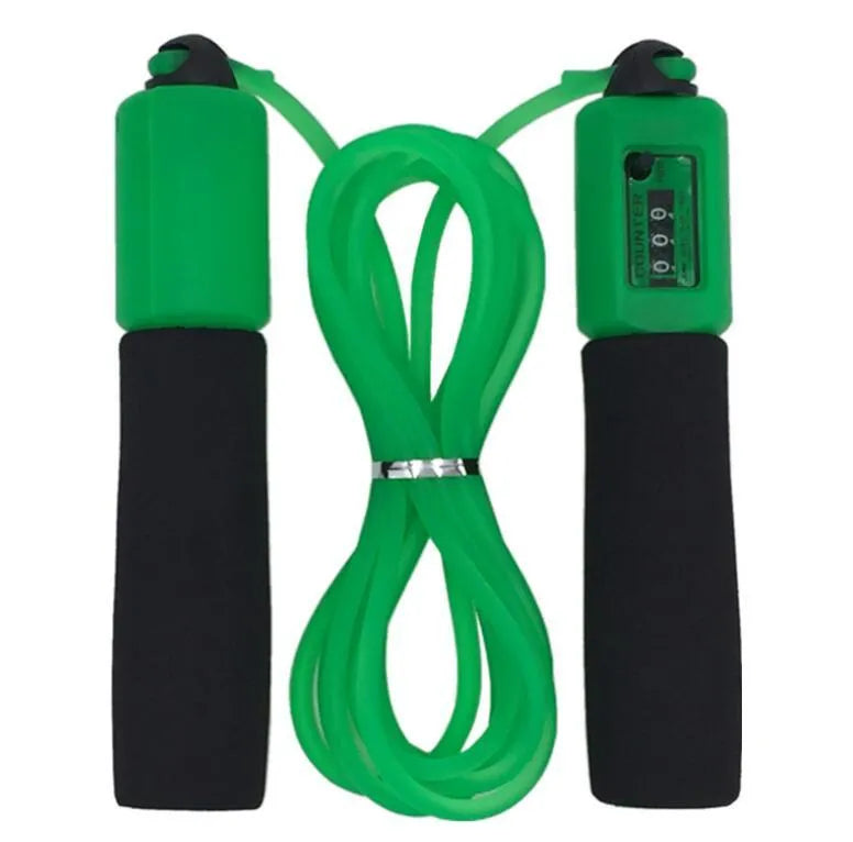 Fitness skipping rope with 3m length and sponge handles in black blue green or red