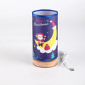 European style Christmas LED night light with bamboo lamp holder and USB plug connection