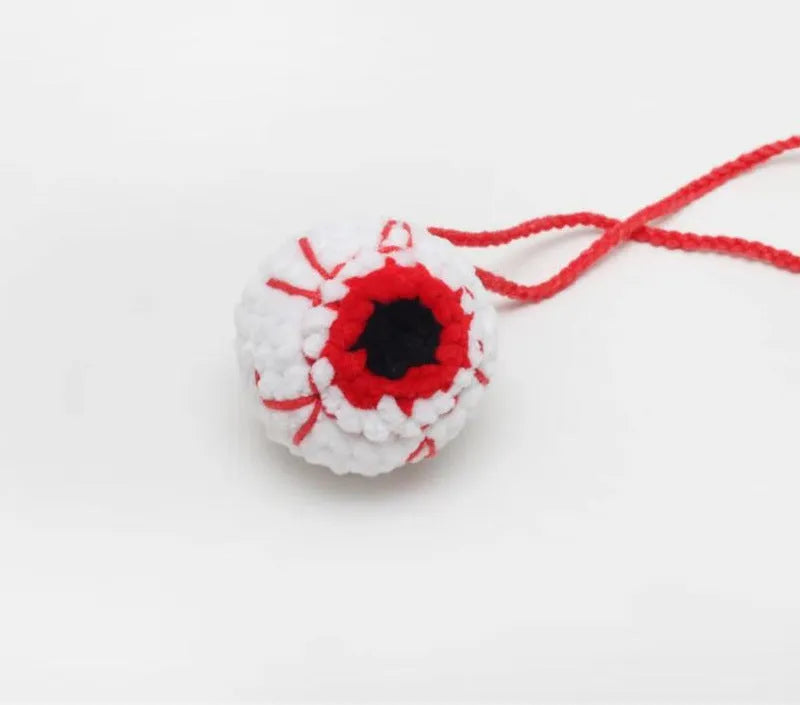 Hand-woven polyester car hanging ornament in cartoon design hanging from rear-view mirror