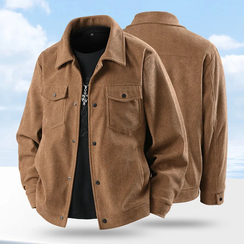 Men's slim fit black coat made from Lycra and Vinylon fabric with a thickening lining.