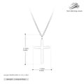 S925 sterling silver cross pendant necklace on O-chain with adjustable length