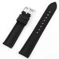 Oxford water-repellent cloth leather watch strap in beige with stitch detail on white background