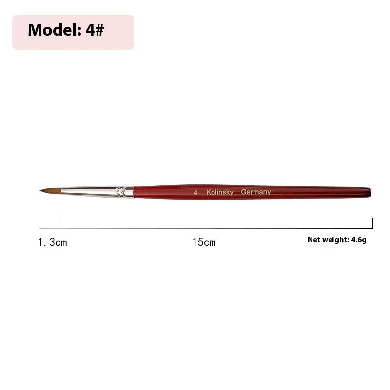 Nail art crystal pen with round tip on rosewood handle for dotting and detailing