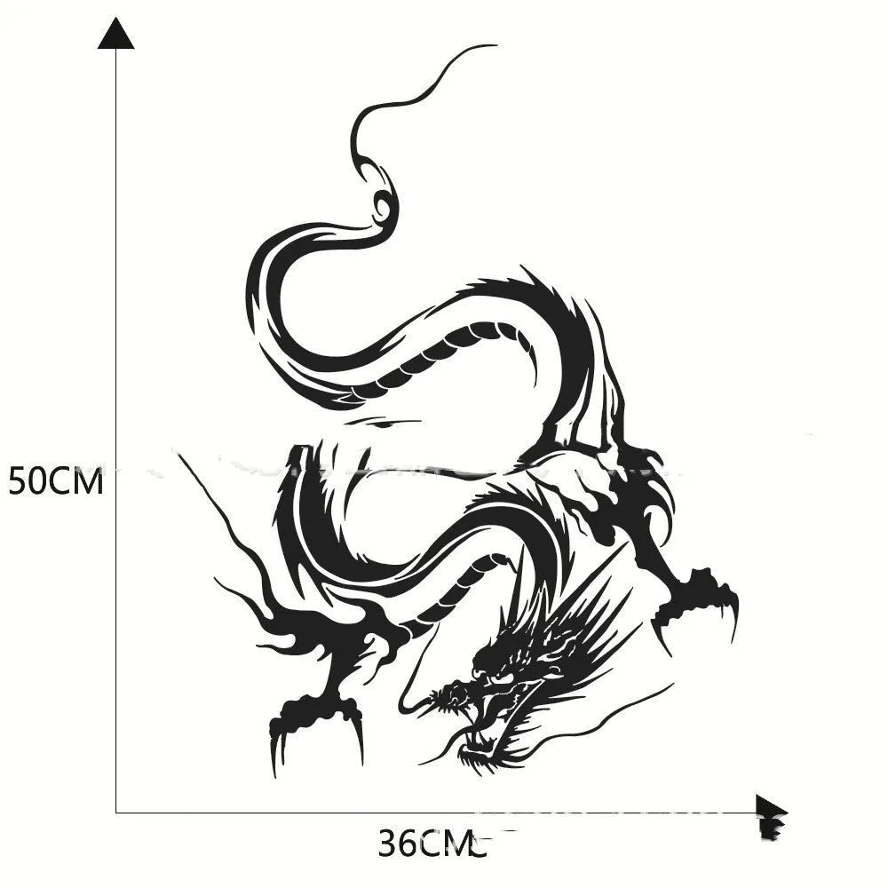 50x36 cm dragon design car body sticker for front-end vehicle modification in pet vinyl material