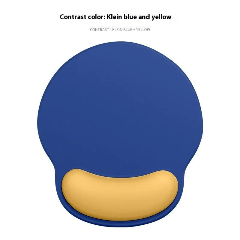 Silicone mouse mat with wrist support pad in gradient blue-black colour pattern