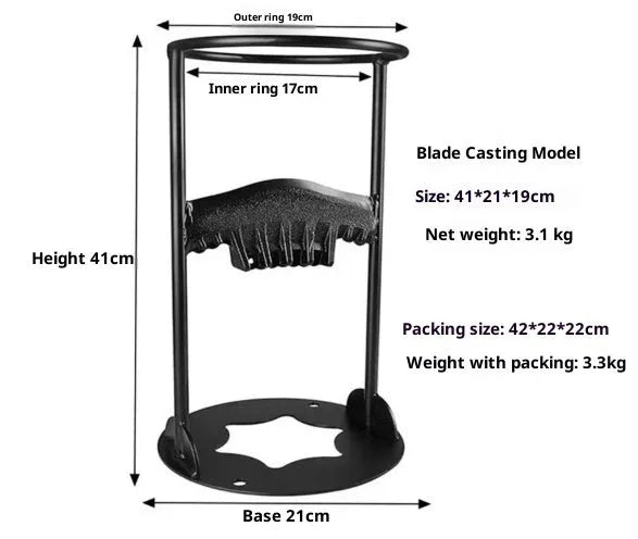 Manual wood splitting tool with high carbon steel blade, wall-mountable design, camping wood chopper in 41cm size