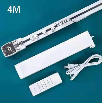 Smart curtain electric system with aluminium track, rechargeable lithium battery motor, and remote control for WiFi voice operation