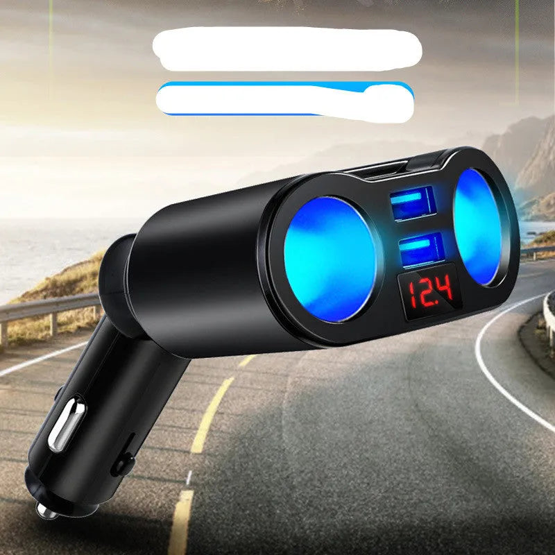 Car Bluetooth FM transmitter with cigarette lighter plug and multiple colour options