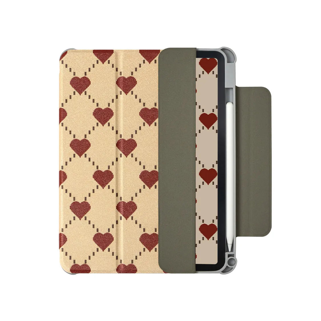 Double-sided magnetic polyurethane case for 10.9-inch iPad Air 4 and Air 5 tablets with clip