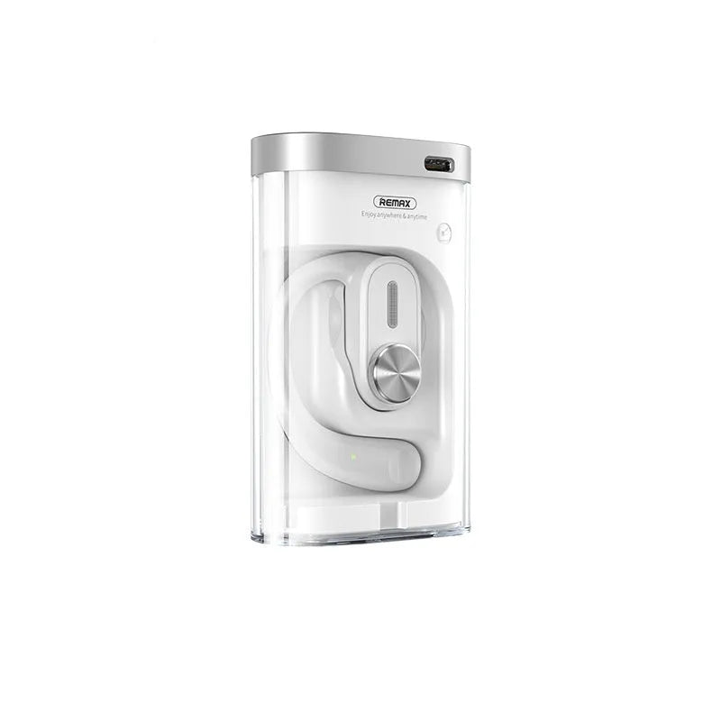 OWS open Bluetooth headset in ear hook design, plastic and aluminium alloy, 14.2mm driver, elegant black