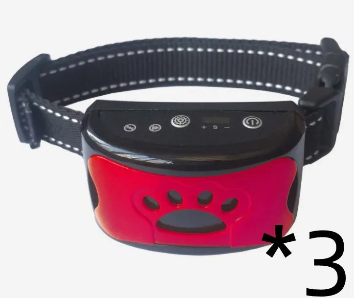 Waterproof rechargeable dog training collar with remote control in black colour, adjustable 6-35cm neck strap