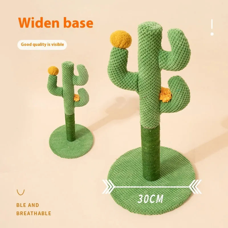 Masson cactus design cat scratch board and climbing post with cotton thread scratching surface.