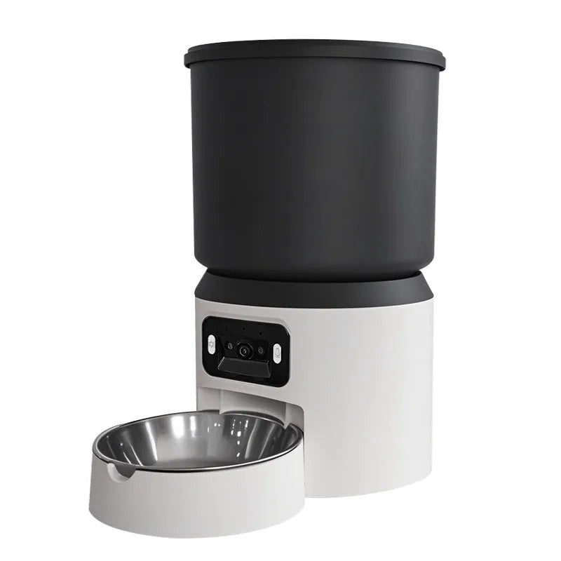 4L smart pet feeder with timing control and remote monitoring for cats and dogs