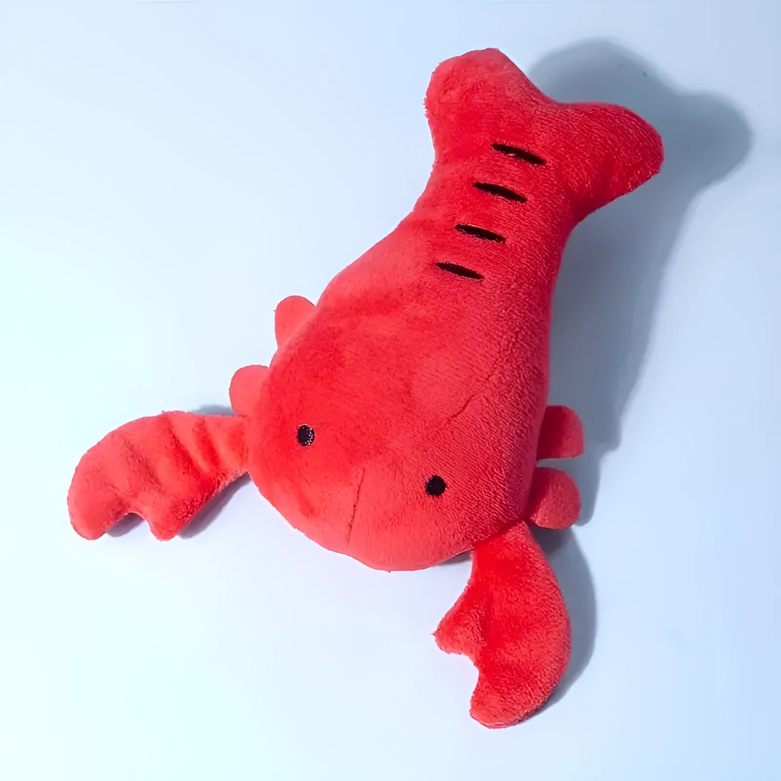 Red lobster stuffed dog toy with squeaker for small and medium breeds