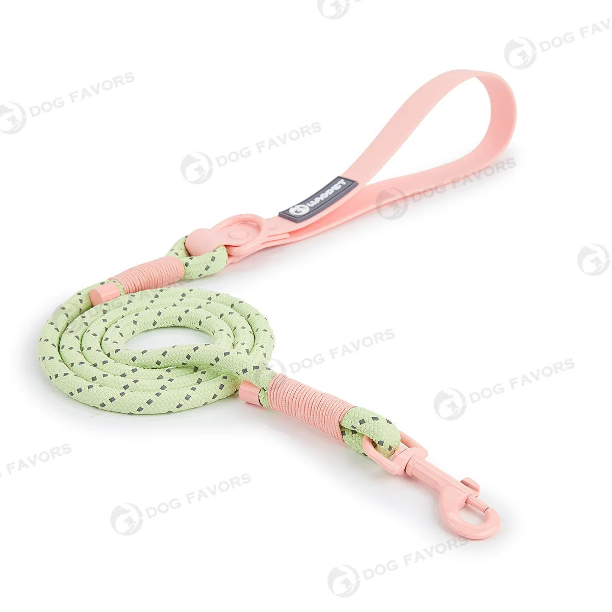 PVC solid colour dog leash with hand holding rope in dark red or taoyao green, 120cm length