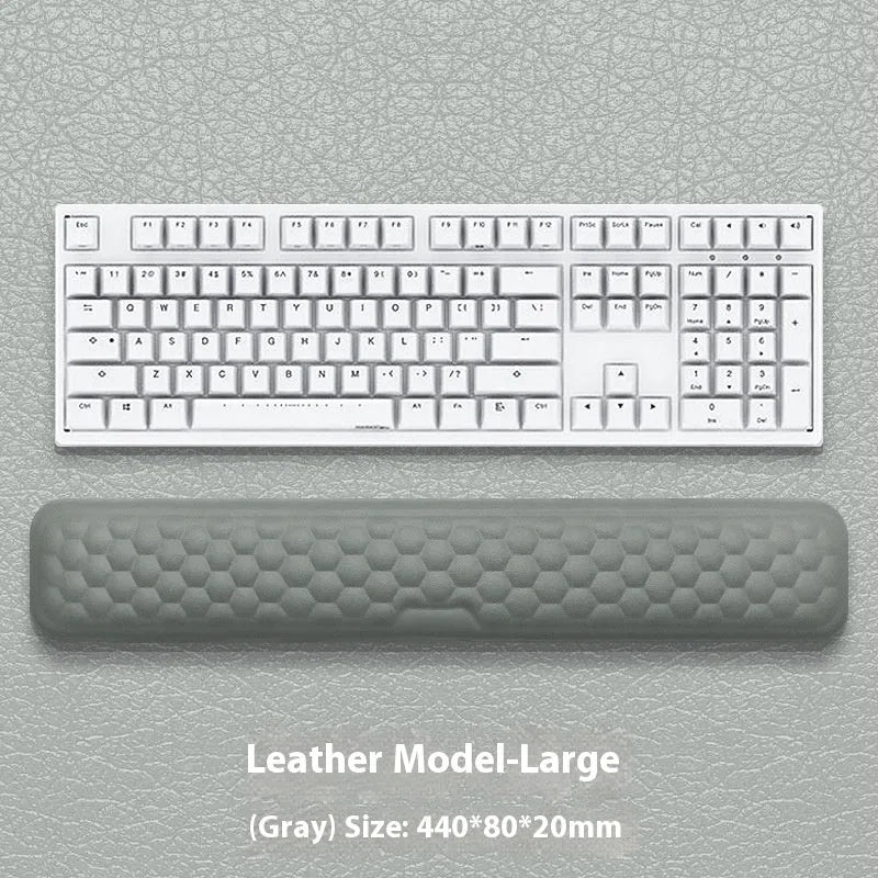 Memory foam computer wrist rest with silicone base in grey cloth cover style