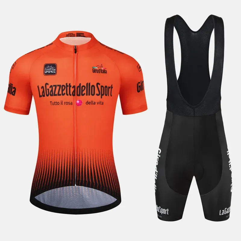 Patterned quick-drying polyester cycling short sleeve suit for men and women in summer colors