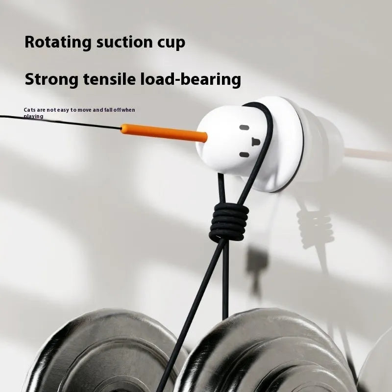 Cat toy strong suction cup cat teaser in plastic with green colour option