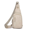 Women's soft PU leather crossbody messenger bag in street-trend style with zipper compartments