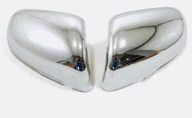 Plastic rearview mirror protection covers in silver and black finishes