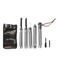 Silver aluminium alloy folding hiking stick 95cm for outdoor hiking and self-defence survival
