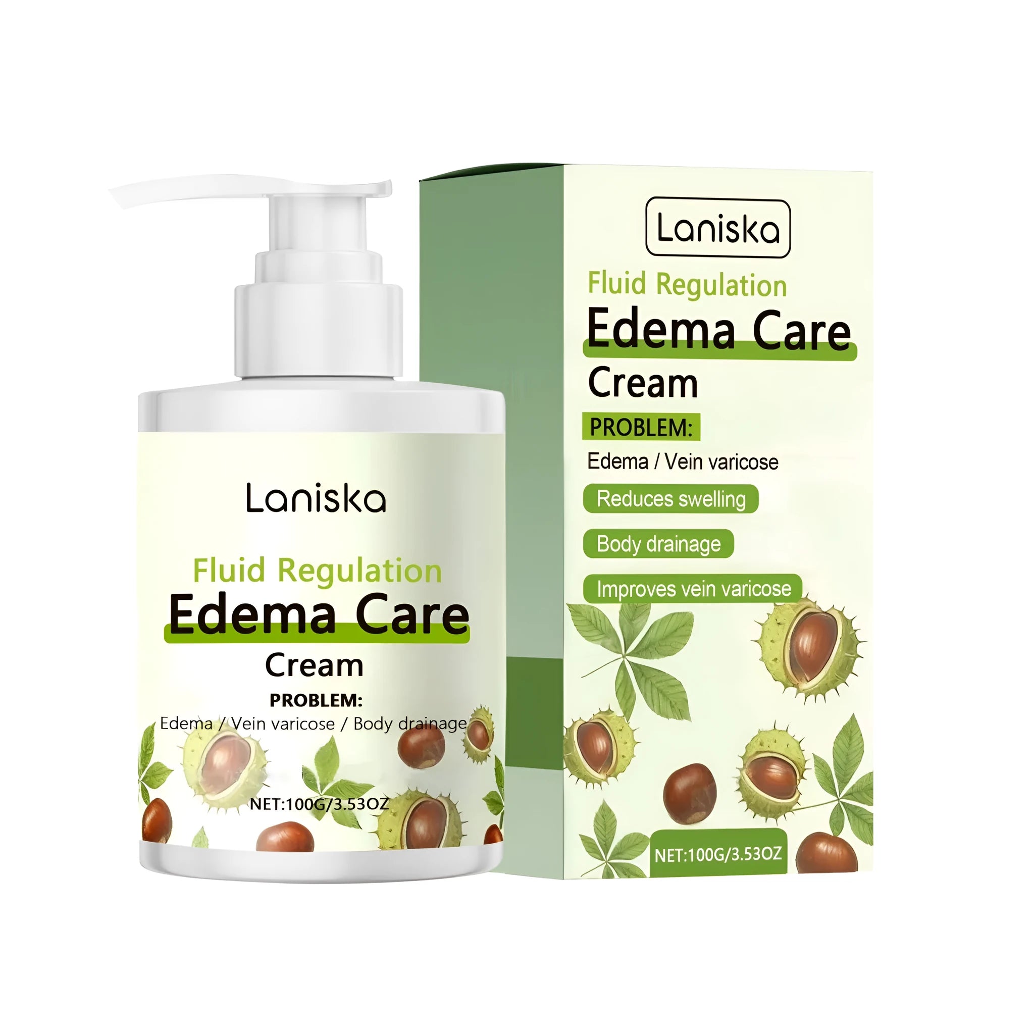 Edema care cream 100g tube with herbal active ingredients mint leaves horse chestnut Asiatic Centella root