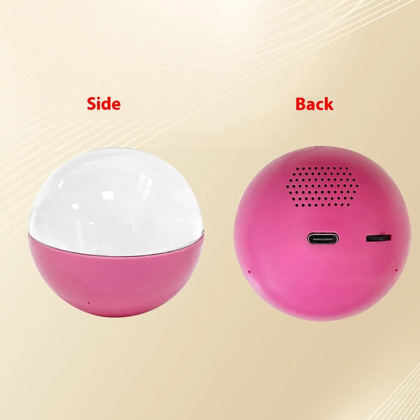 Round screen electronic ball video player in plastic casing with wheel control