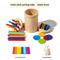 Children's wooden colour classification cup shape cognition pairing toy in white box packaging