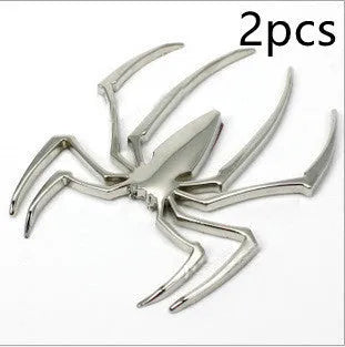Three-dimensional zinc alloy metal spider sticker for car bumpers in gold colour