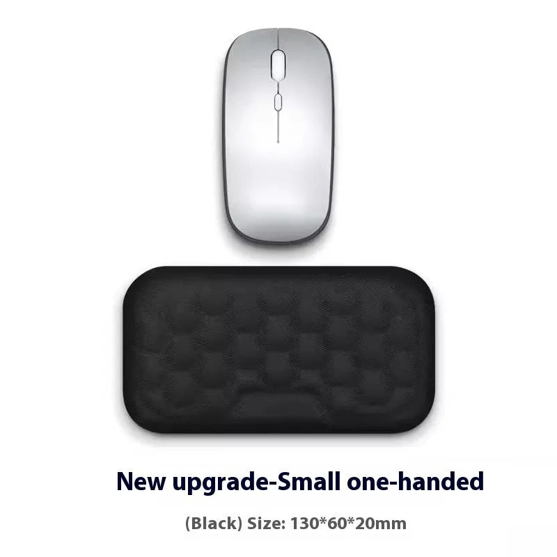 Memory foam computer wrist rest with silicone base in grey cloth cover style