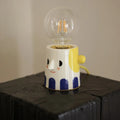 Handmade ceramic table lamp with ball headlight finish for bedside decoration