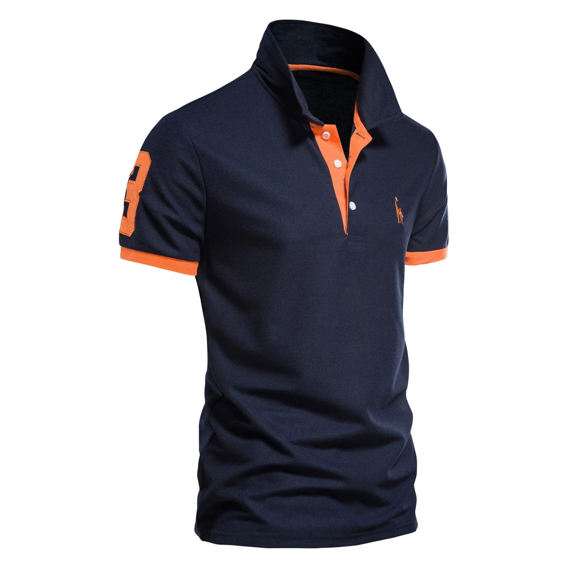 Men's slim fit T-shirt with embroidered deer design in multiple colour options