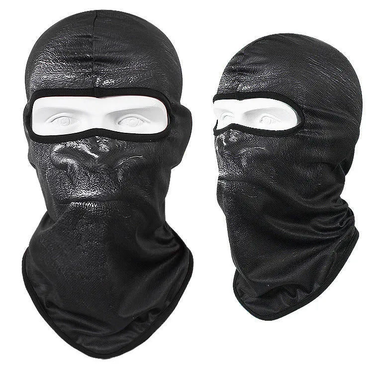 Bakool silk motorcycle skull mask in a skeleton design, sized 36cm by 29cm