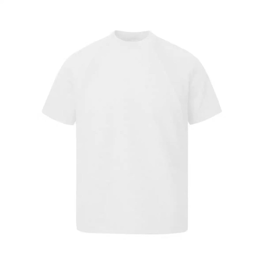 Loose fit short sleeve top with air layer stitching in polyester fabric