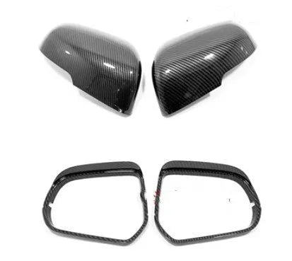 Plastic rearview mirror protection covers in silver and black finishes