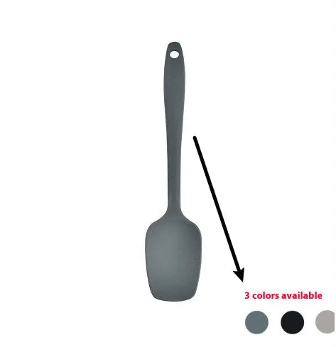 12-piece silicone kitchen utensil set with rotating storage bucket in black, dark gray or khaki