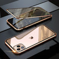 Glass anti-spy clamshell phone case for iPhone in multiple colour options