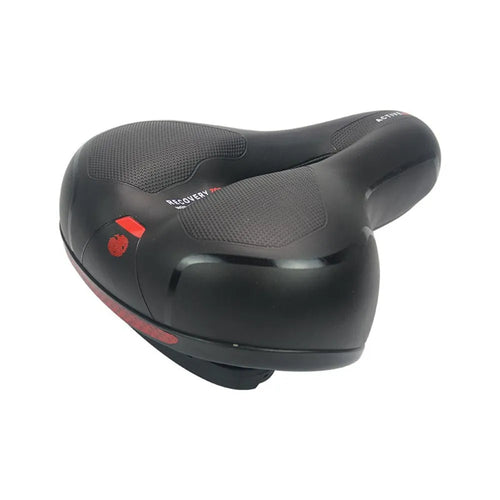 Bicycle saddle cushion with thickened silicone padding and PU leather cover including waterproof accessory