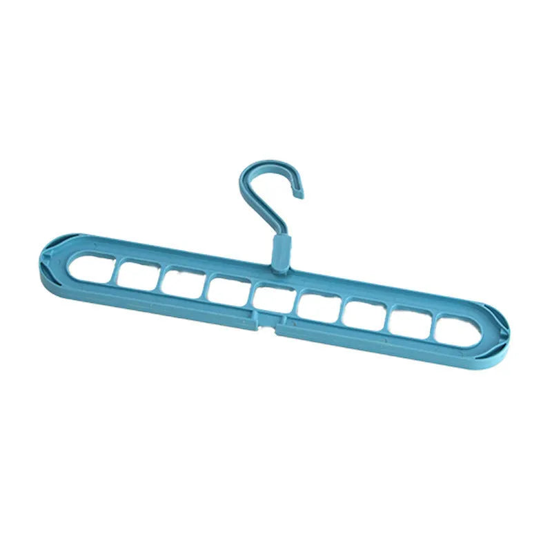 Plastic nine-hole folding pant hanger in multiple colours for dormitory wardrobe organisation
