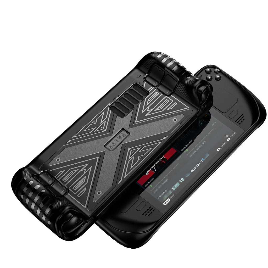 Steam Deck protective silicone case in black, blue and red colour options